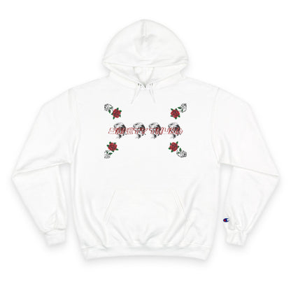 Safety Third Champion Hoodie with Roses and Skull Design