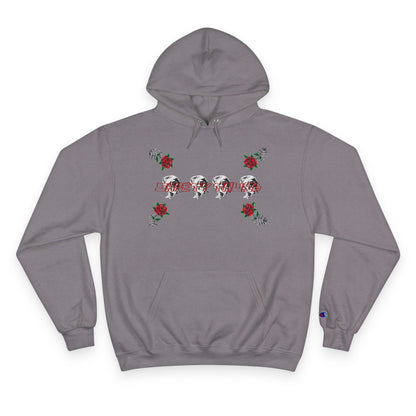 Safety Third Champion Hoodie with Roses and Skull Design