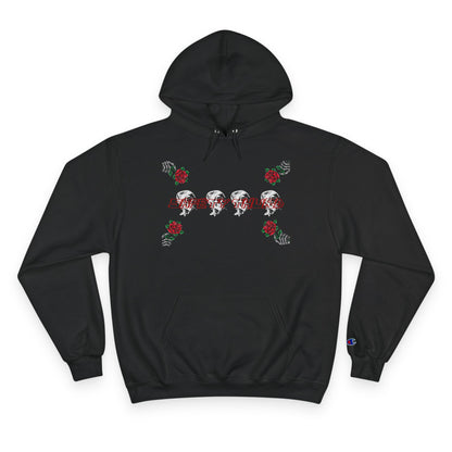 Safety Third Champion Hoodie with Roses and Skull Design