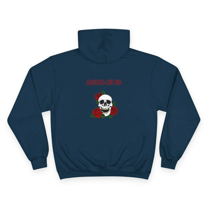 Safety Third Champion Hoodie with Roses and Skull Design